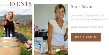 SIP & SAVOR: VIRTUAL FOOD & WINE EXPERIENCE - 2 BOTTLES OF WINE & CHEF GIGI'S COOKBOOK